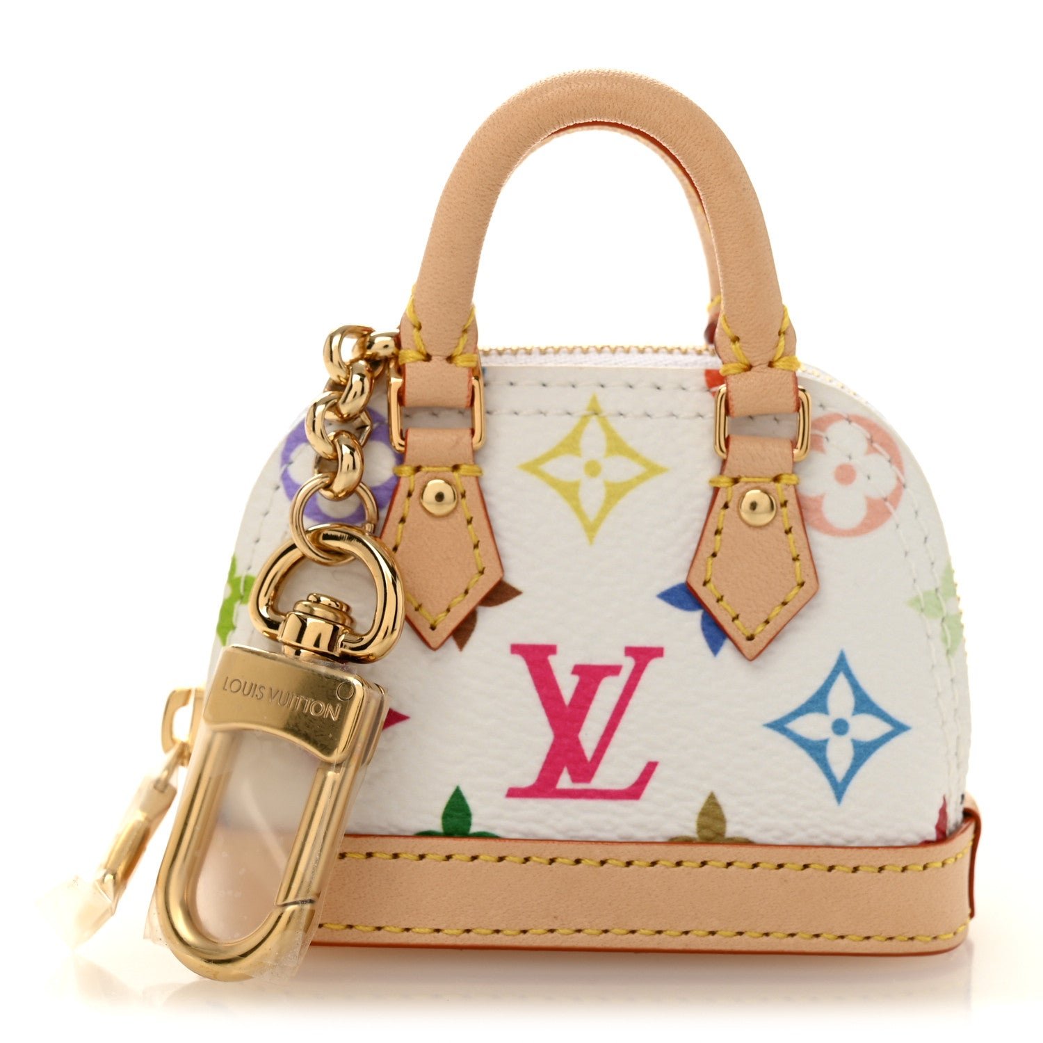 Louis Vuitton Louis Vuitton LV x TM Monogram Multicolor Micro Alma Bag Charm White