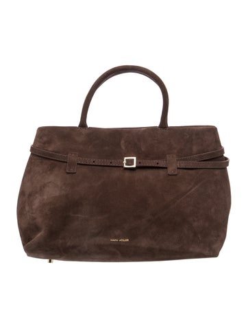 Manu Atelier Suede Top Handle Bag