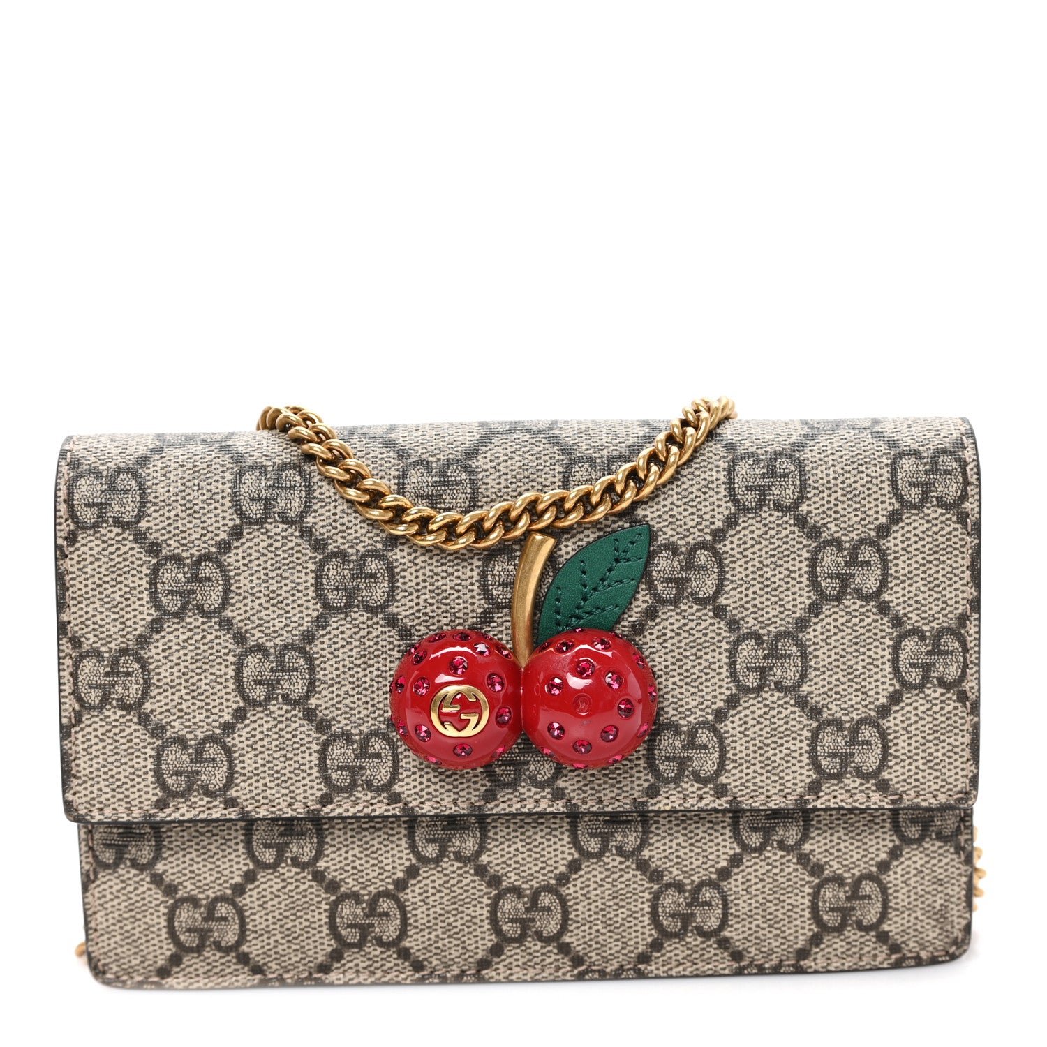 Gucci GG Supreme Monogram Mini Cherry Chain Bag