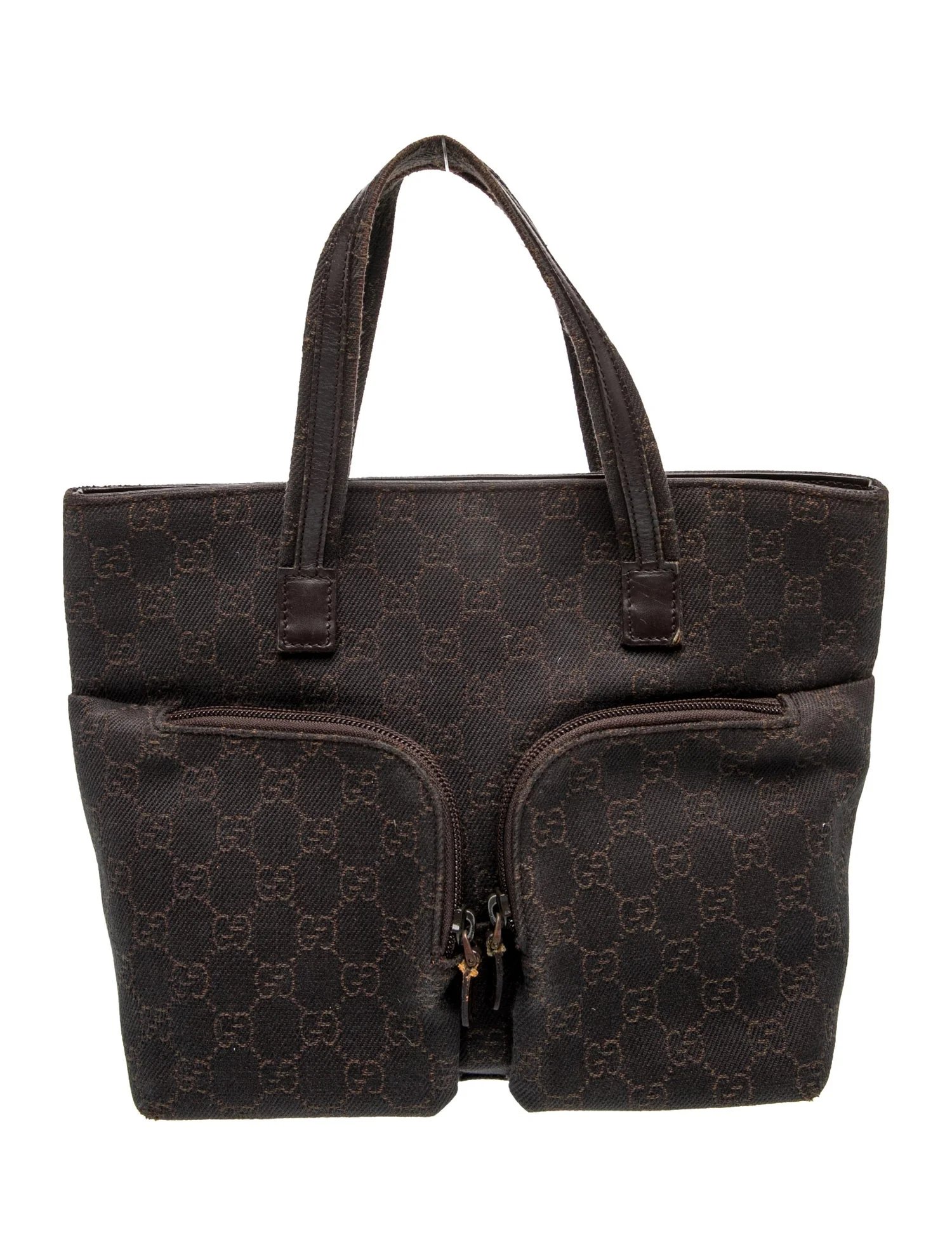 GG Denim Twin Pocket Tote Small Vintage