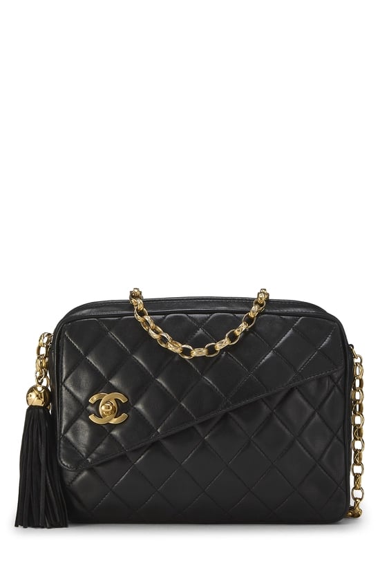 Gold Lambskin Diagonal Camera Bag Medium