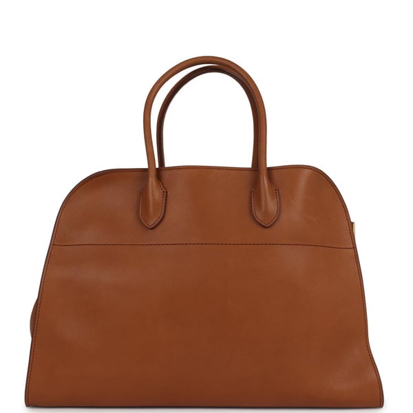 The Row The Row Soft Margaux 15 Cuir Saddle Leather Gold Hardware