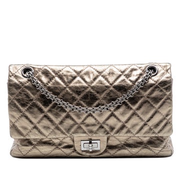 Calf Leather Quilted Metallic Aged Calfskin Reissue 2.55 Double Flap