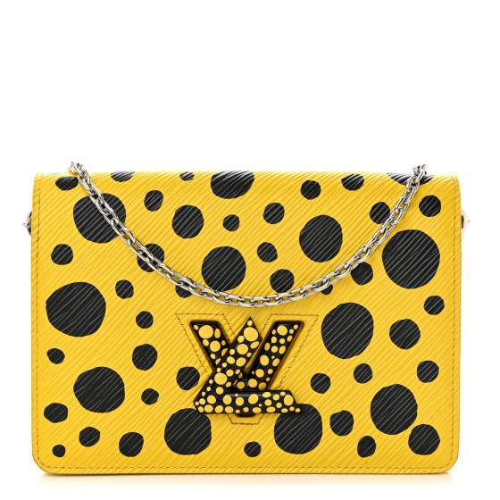 Louis Vuitton LV x YK Epi Infinity Dots Twist Belt Chain Wallet Yellow Black