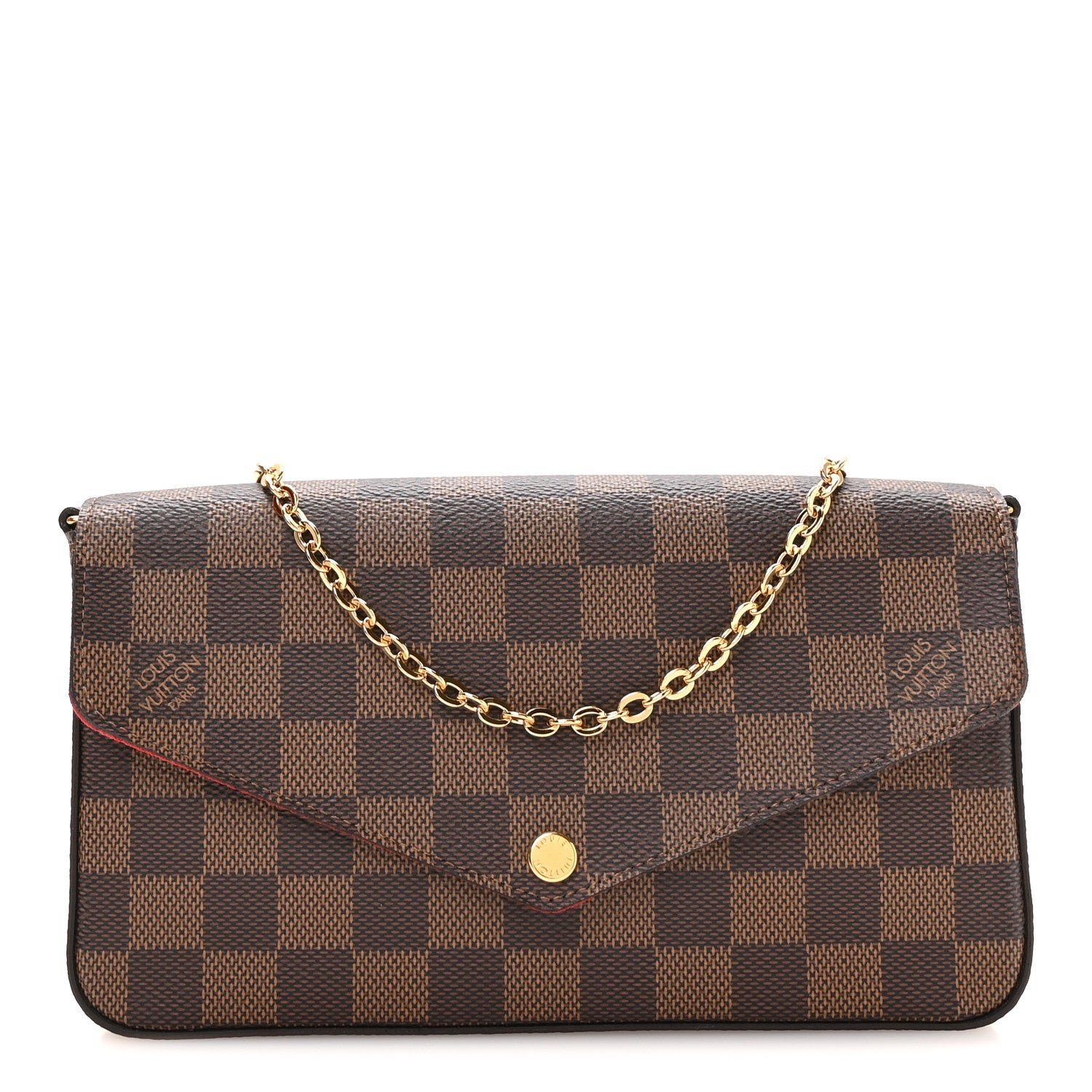 Louis Vuitton Damier Ebene Pochette Felicie Chain Wallet