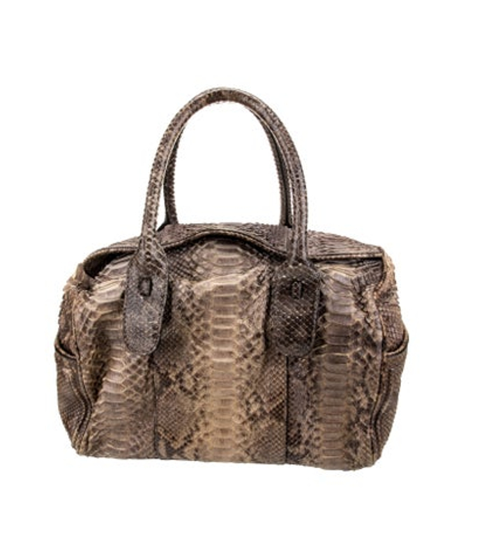 Zagliani Python Top Handle Bag