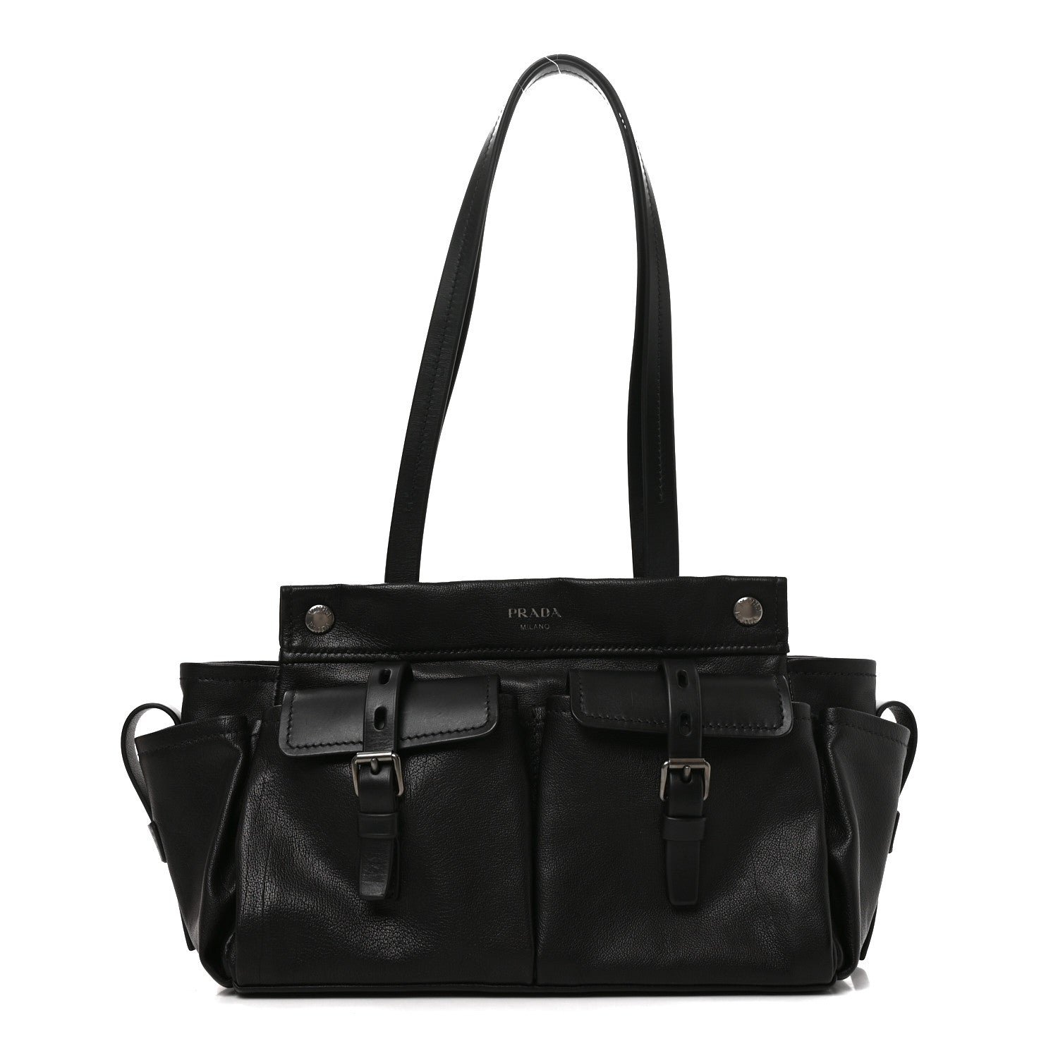 Prada Buffalo Medium Route Tote Bag Black