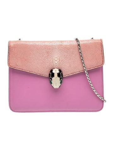Signature Leather & Galuchat Serpenti Forever Bag