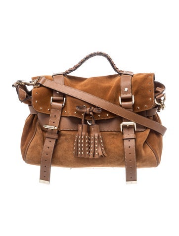 Mulberry Suede Top Handle Bag
