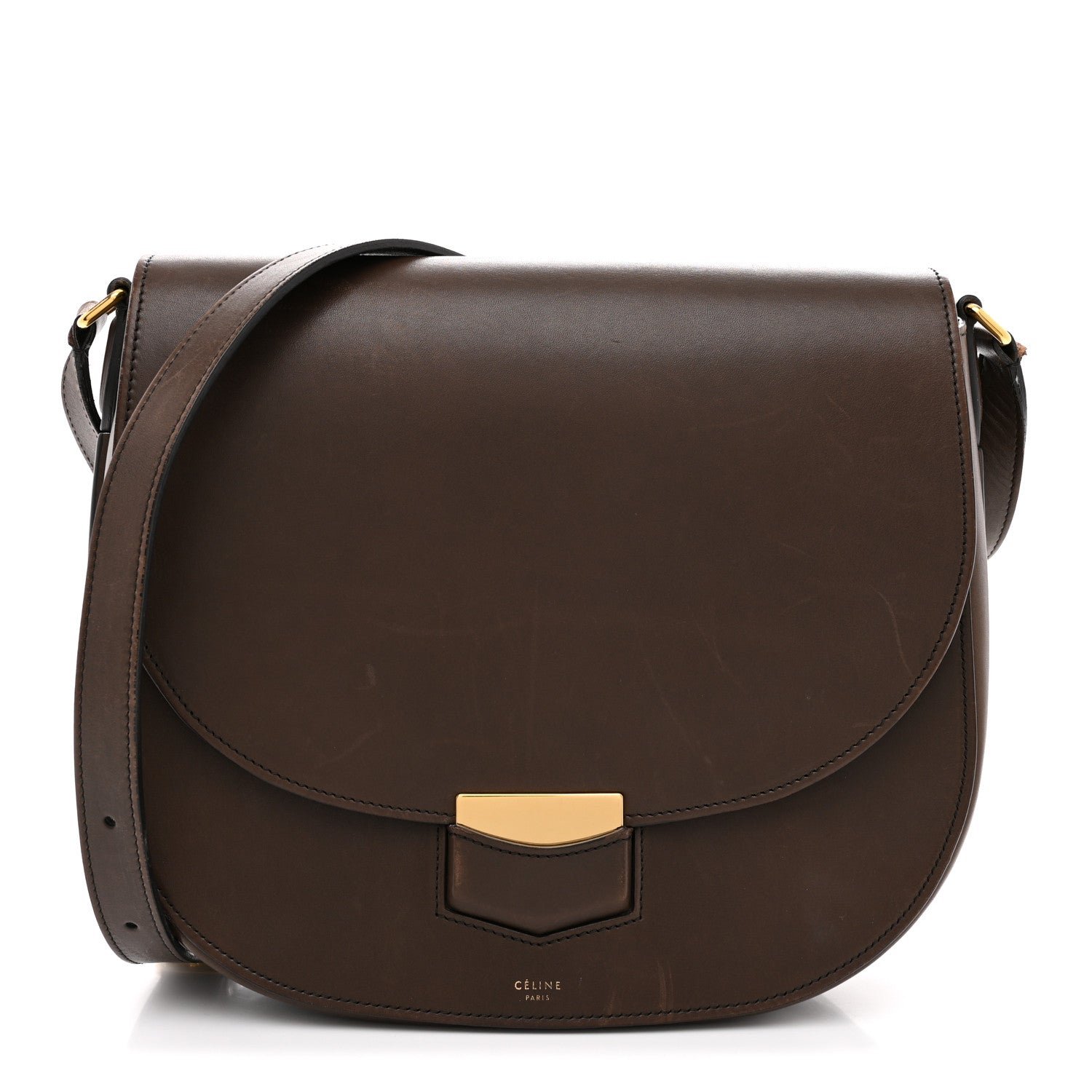 Celine Supersoft Calfskin Medium Trotteur Wood