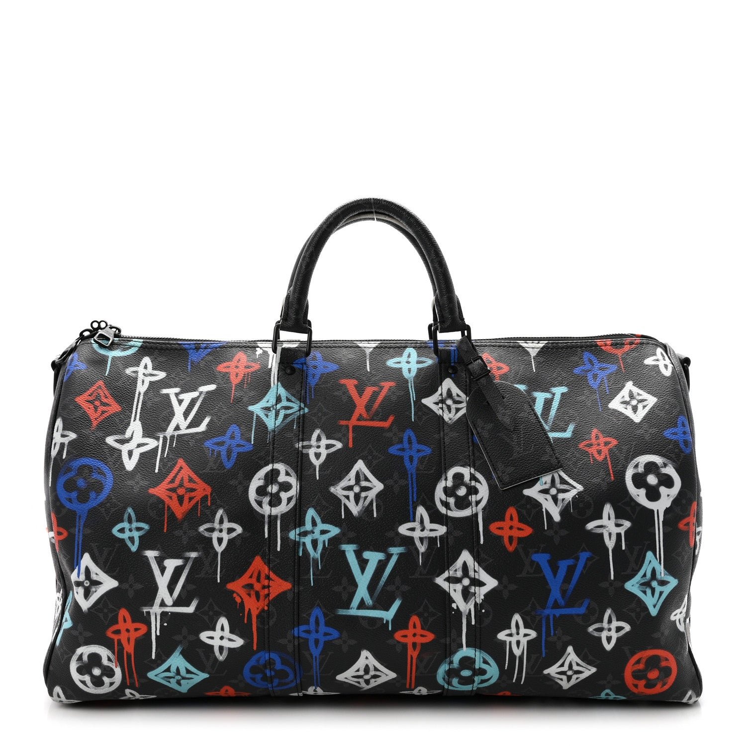 Louis Vuitton Monogram Eclipse LV Graffiti Keepall Bandouliere 50 Multicolor