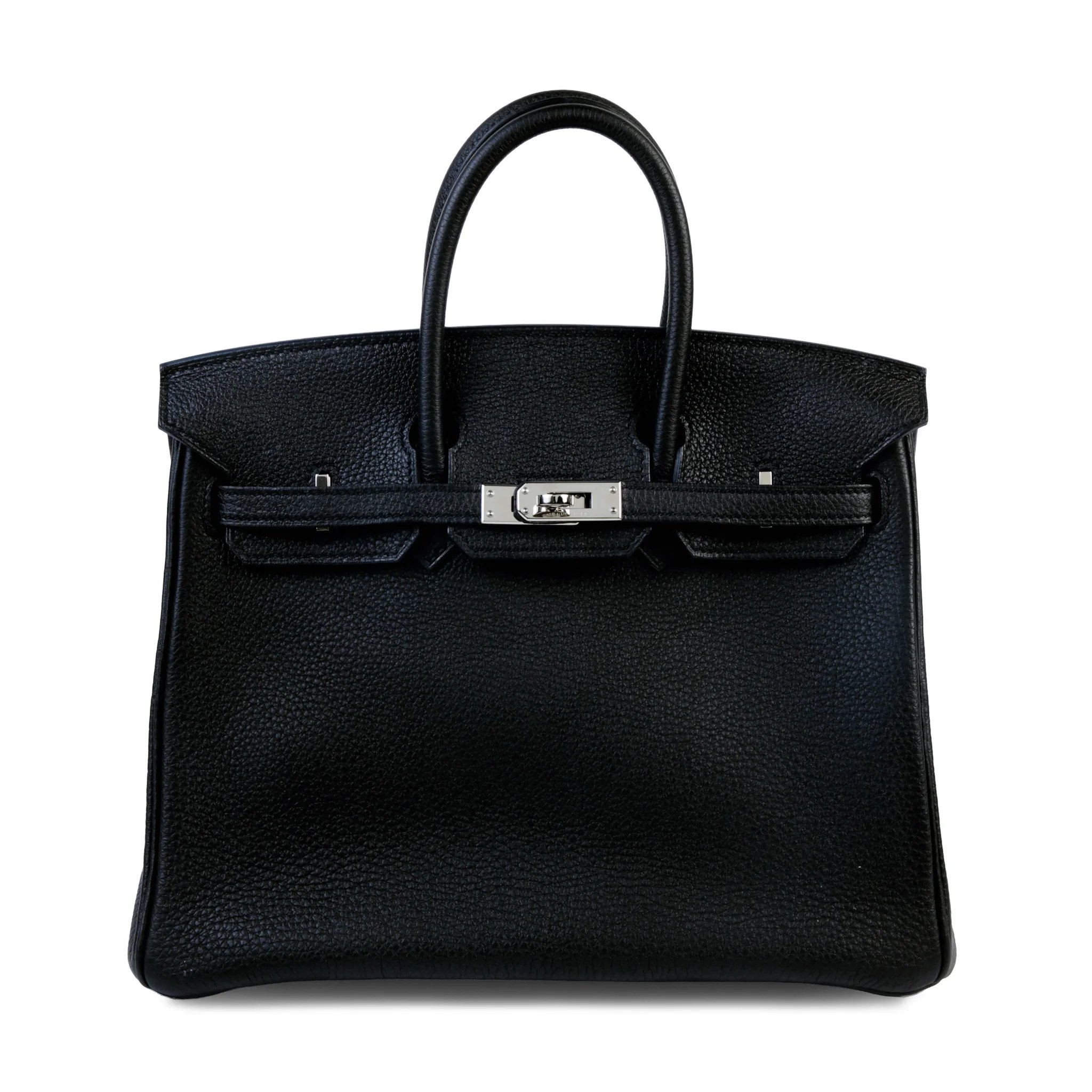 Very Good ( Rank A) HERMÈS Birkin 25 Noir (89) Togo Palladium hardware T (2015)