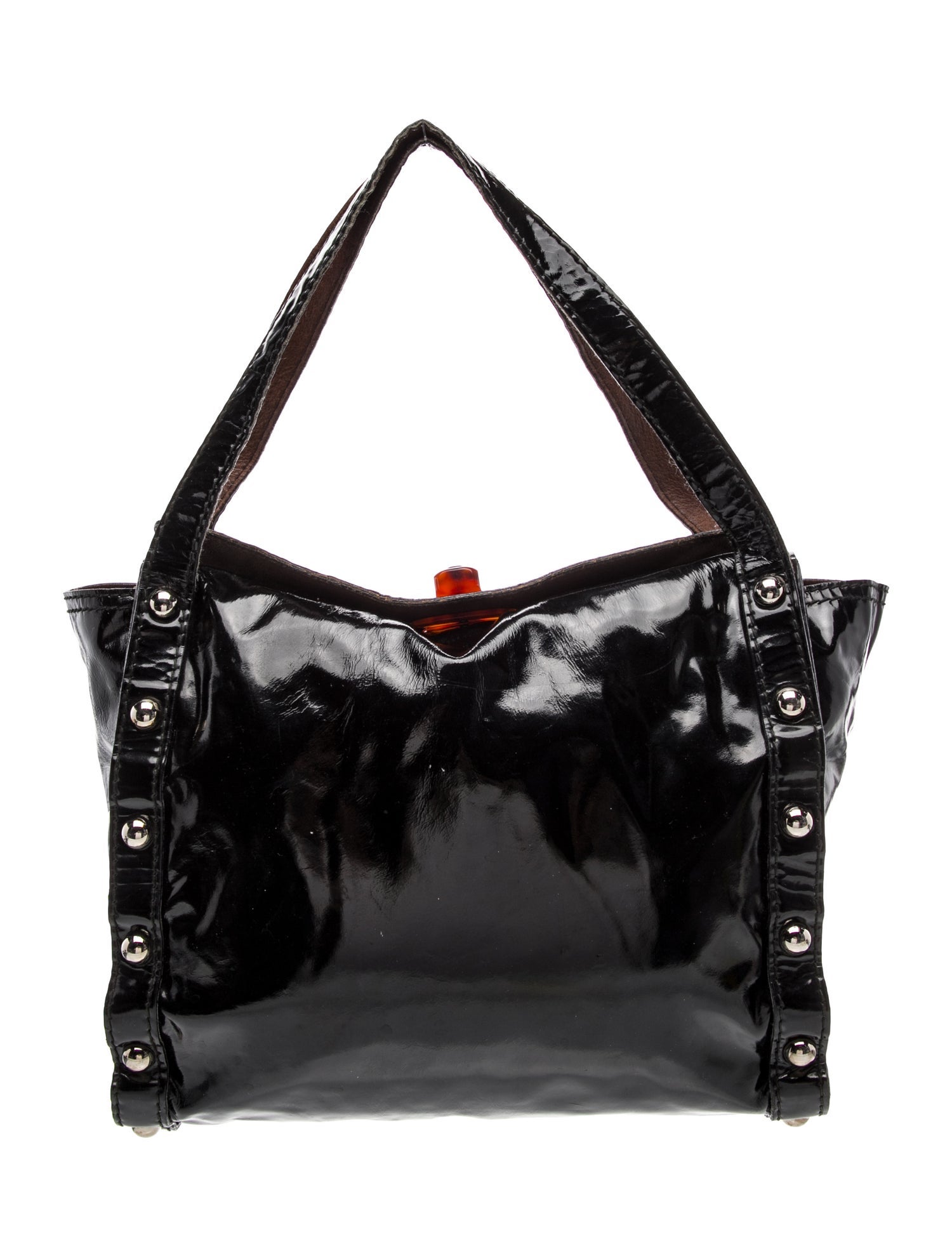 Patent Leather Top Handle Bag
