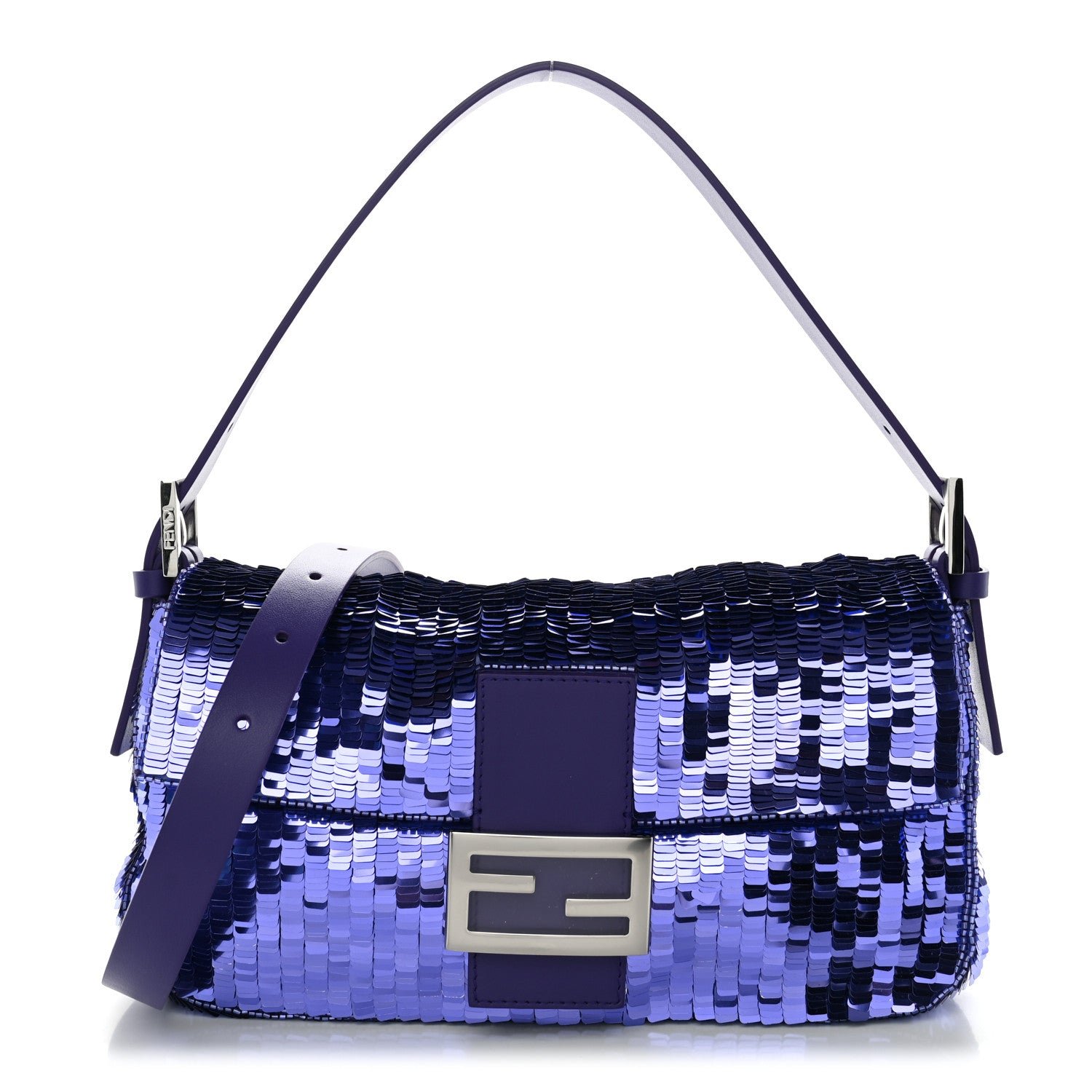 Fendi Silk Sequin Baguette 26424 Purple