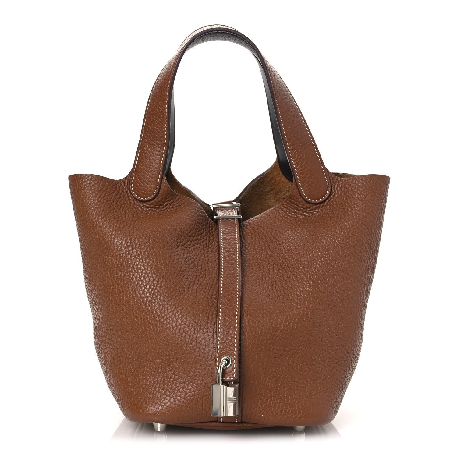 Hermes Taurillon Clemence Swift Eclat Picotin Lock 22 MM Gold Ebene