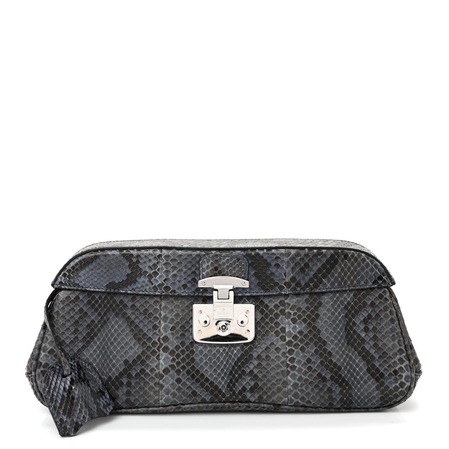 Gucci Python Lady Lock Clutch Blue