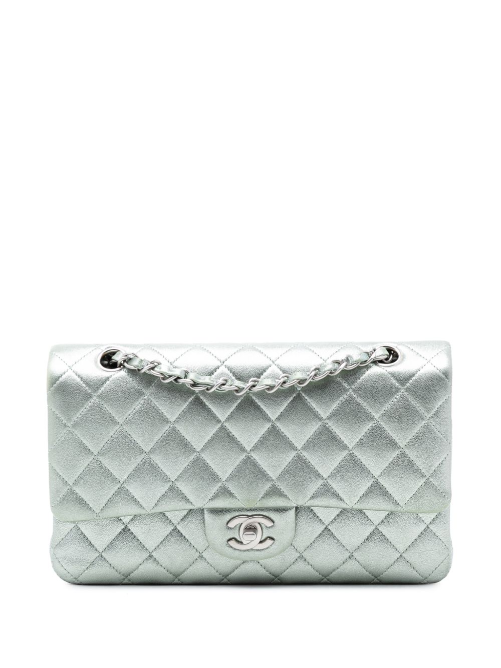 2010-2011 Medium Classic Metallic Lambskin Double Flap shoulder bag
