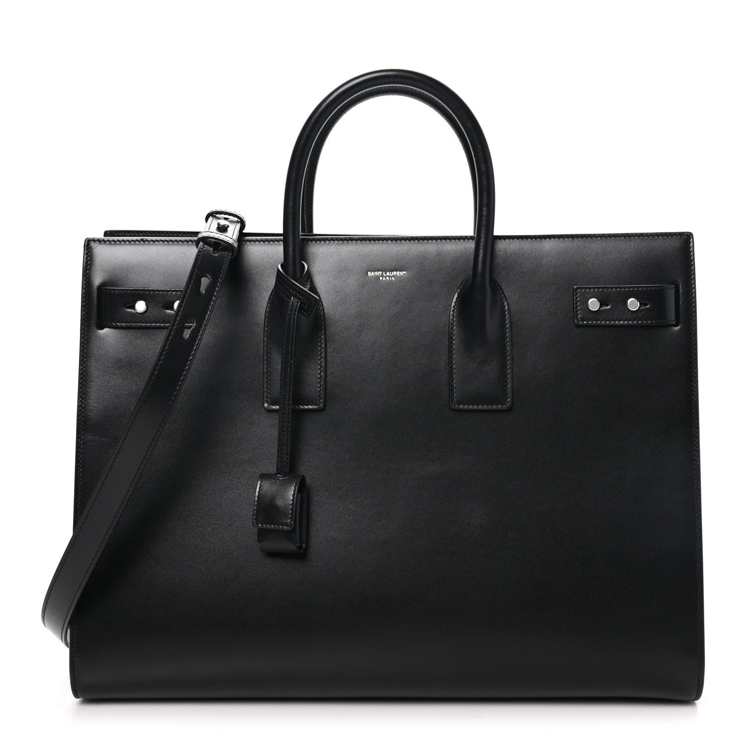 Saint Laurent Calfskin Large Thin Sac De Jour  Black