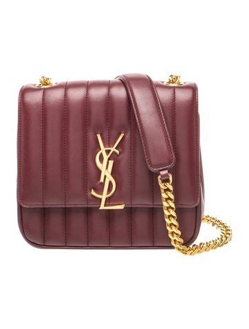 Saint Laurent Signature Vicky Burgundy Bag