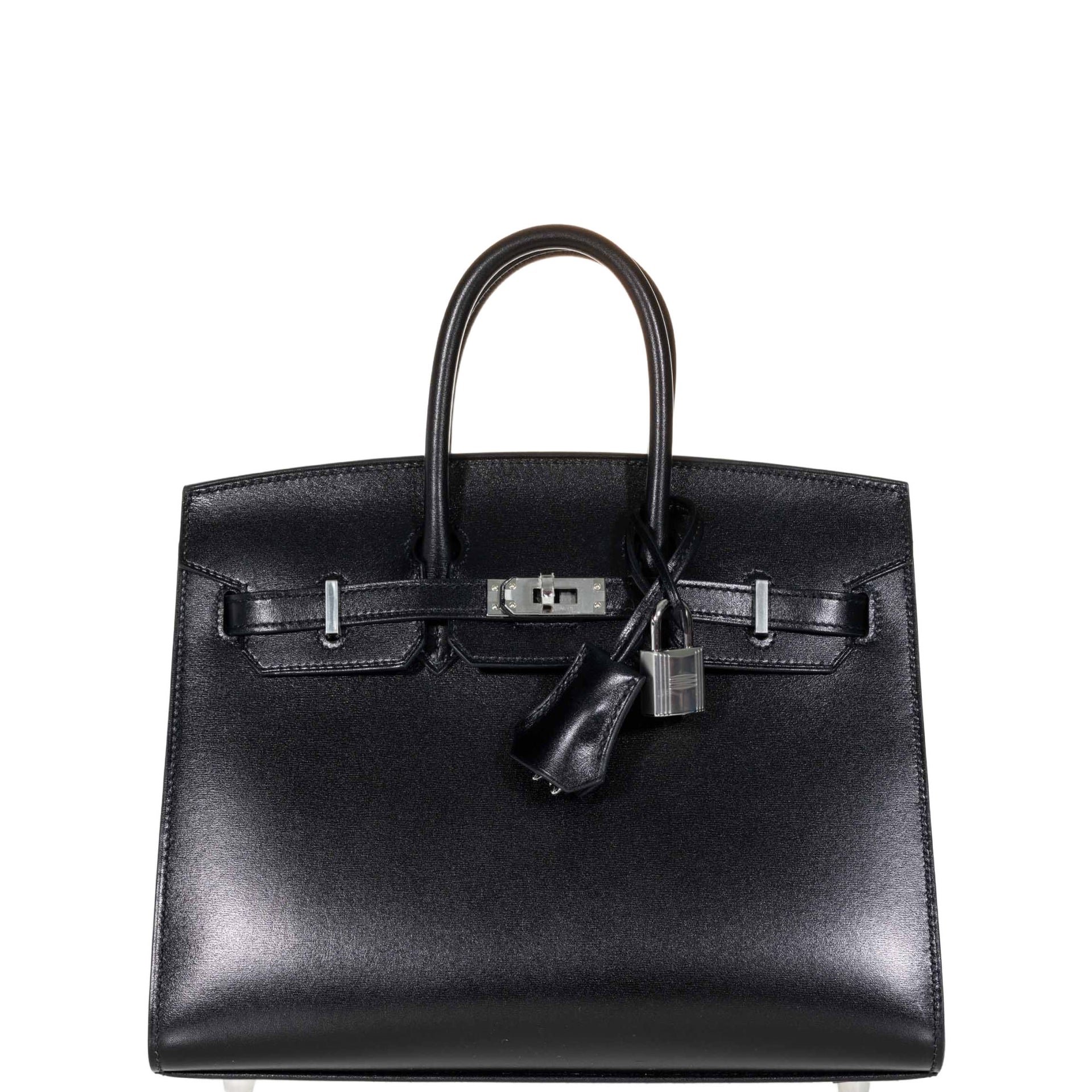 Hermes Hermès Birkin 25 Sellier Black Box Calf Palladium Hardware