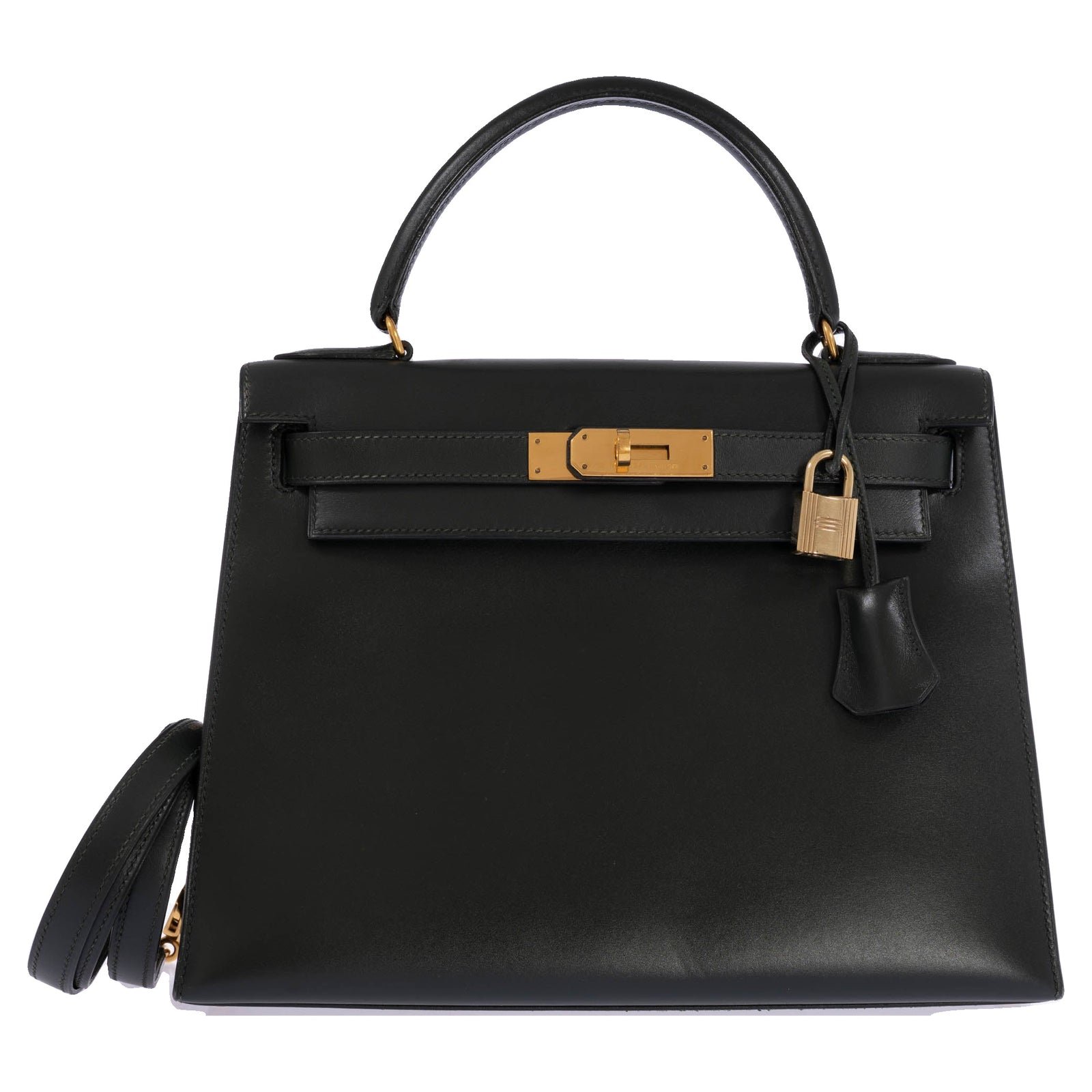 Hermes Hermès Kelly 28 Sellier Vert Anglais Box Calf Gold Hardware