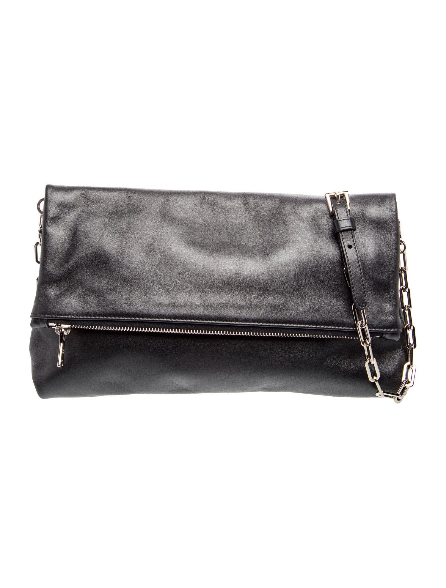Soft Calf Leather Soft Calf Leather Fold Over On Chain Bag