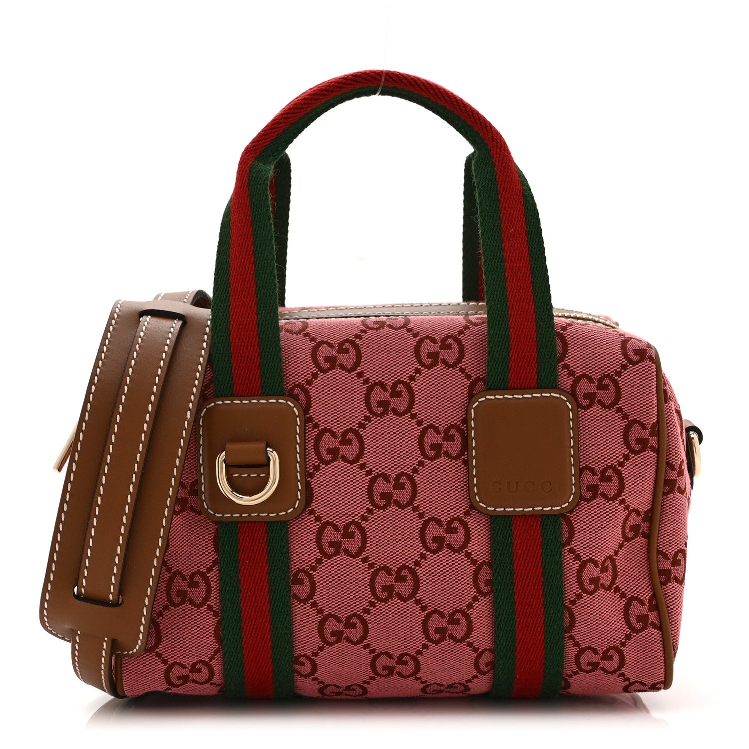 Gucci GG Supreme Web Mini GG Top Handle Bag Pink Beige