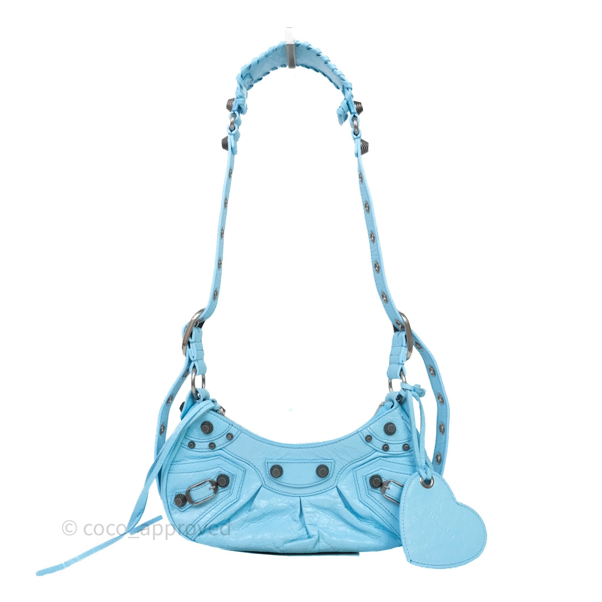 Balenciaga Le Cagole Shoulder Bag Sky Blue Calfskin