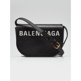 Balenciaga Balenciaga Black Grained Leather Ville Day XS Crossbody Flap Bag