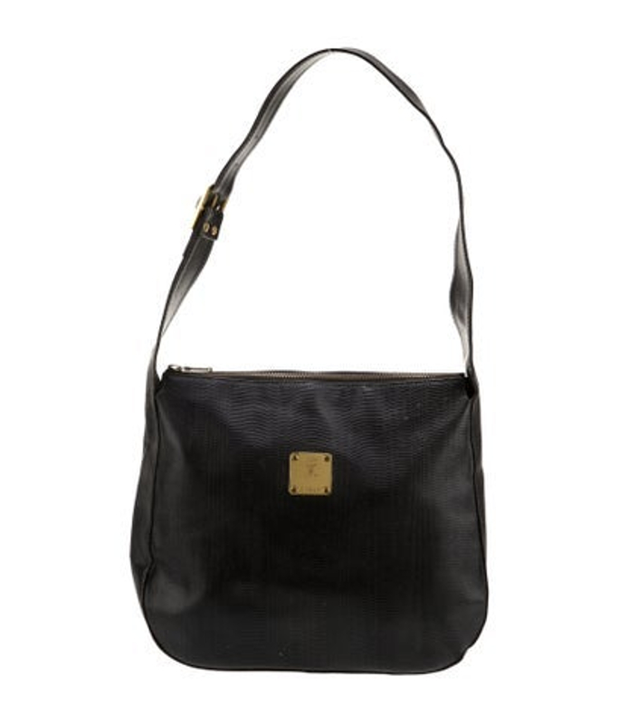 MCM Embossed Leather Shoulder Bag