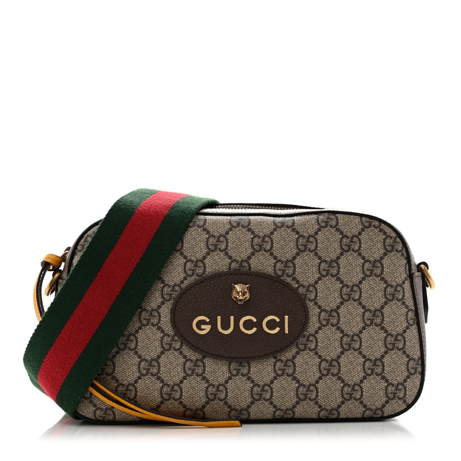 Gucci GG Supreme Monogram Web Neo Vintage Shoulder Bag Beige New Acero Crop