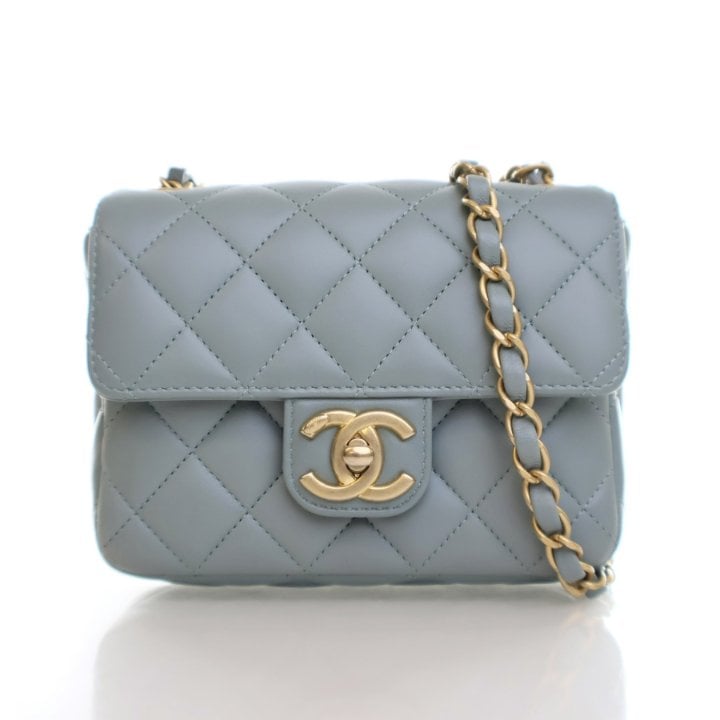 Chanel Mini Lambskin Casino Royal Square Flap Bag