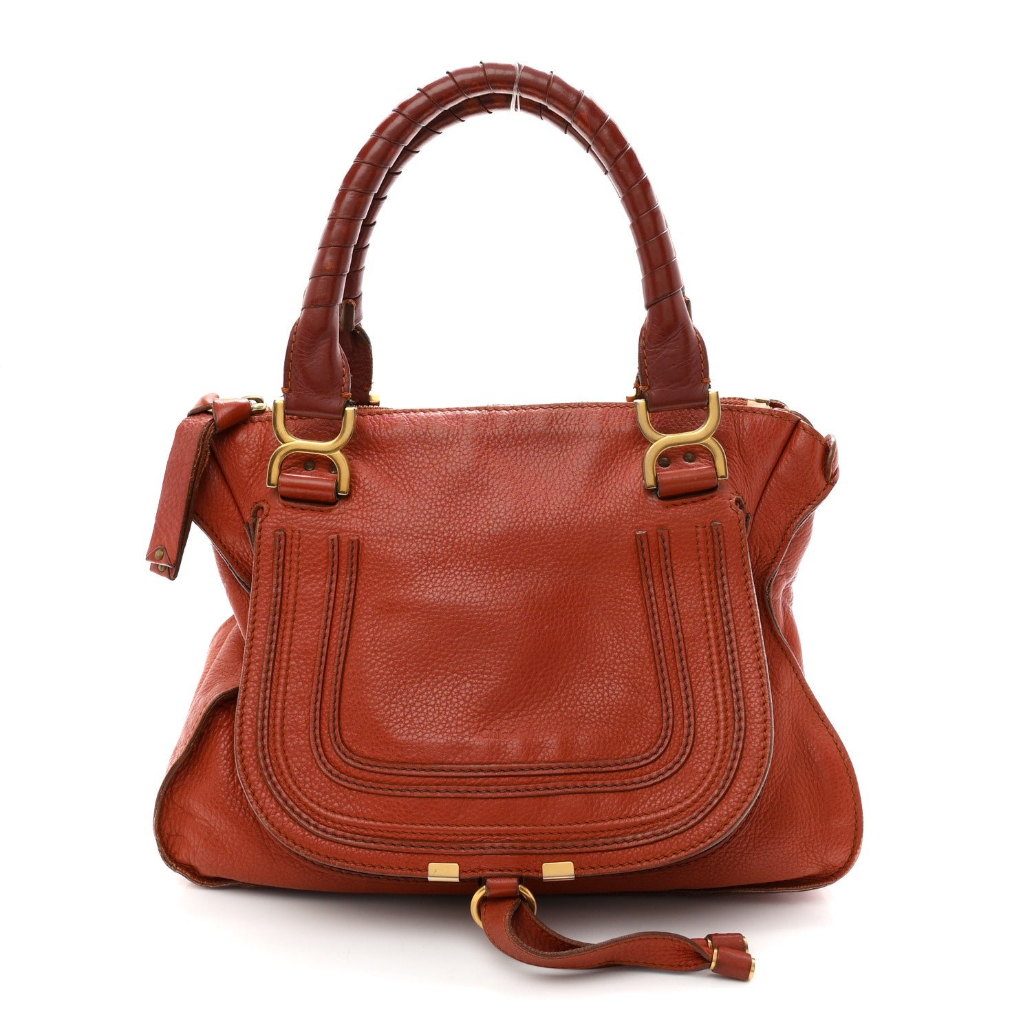 Chloe Calfskin Medium Marcie Satchel Brown Delight