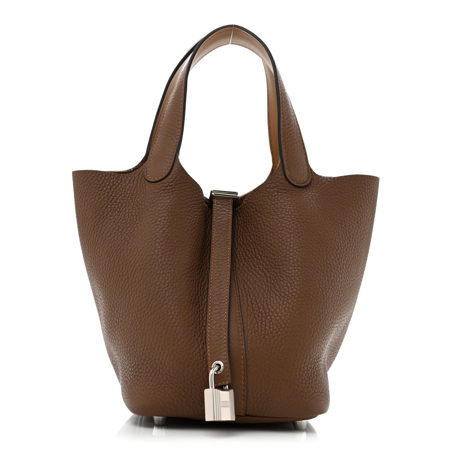 Hermes Taurillon Clemence Swift Eclat Picotin Lock 18 PM  Alezan Biscuit