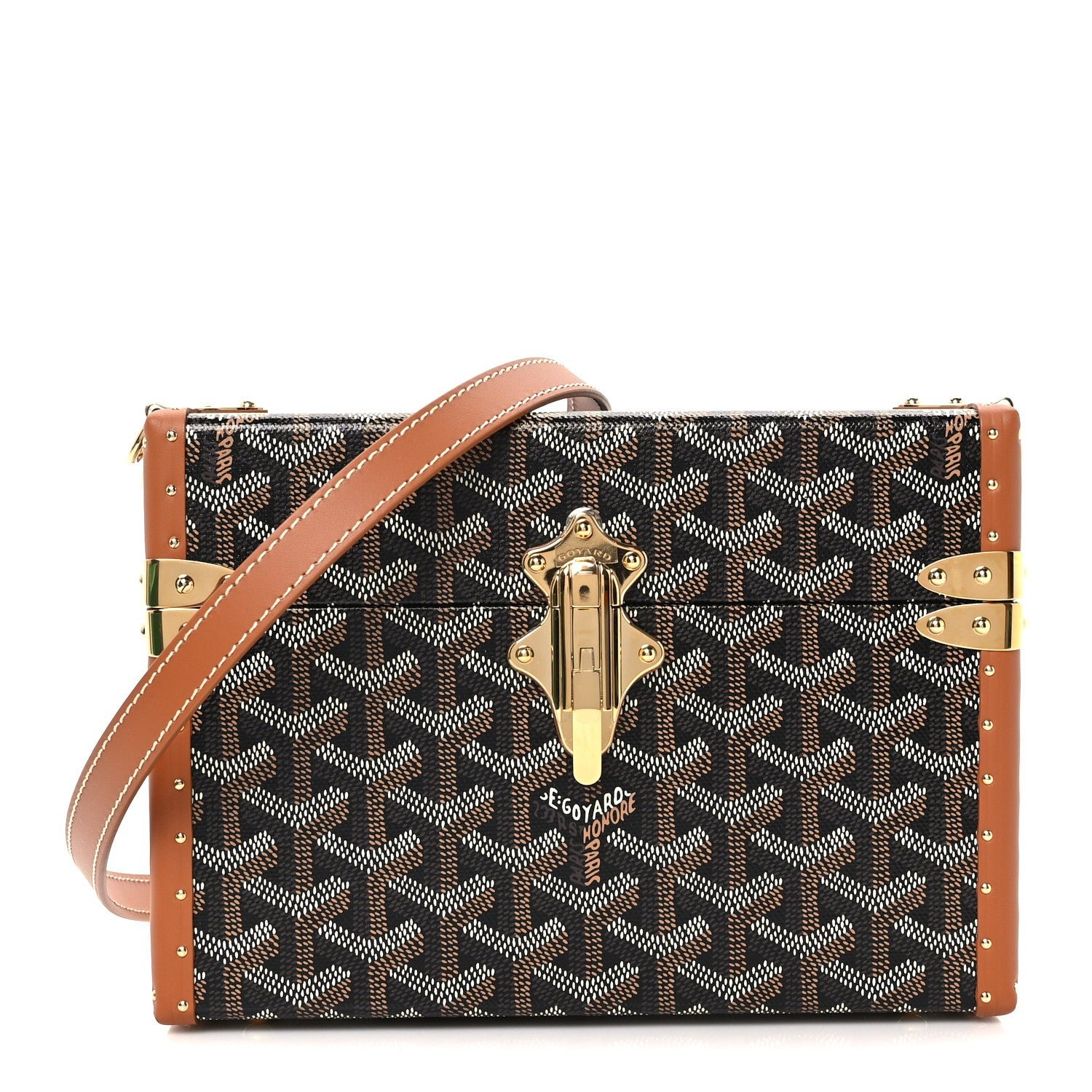 Goyard Goyard Goyardine Cassette Trunk Bag Black Gold