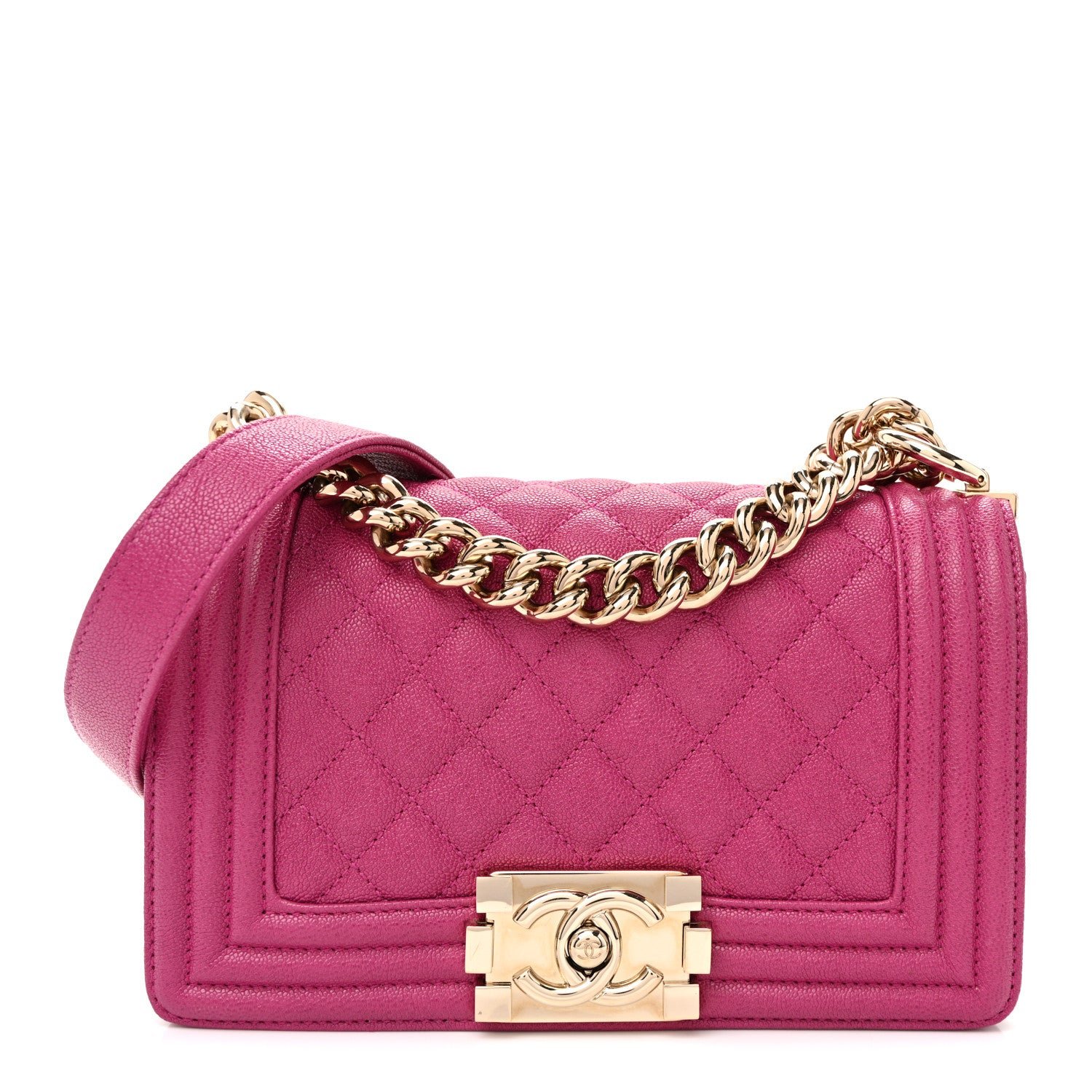 Chanel Caviar Quilted Small Boy Flap Dark Pink