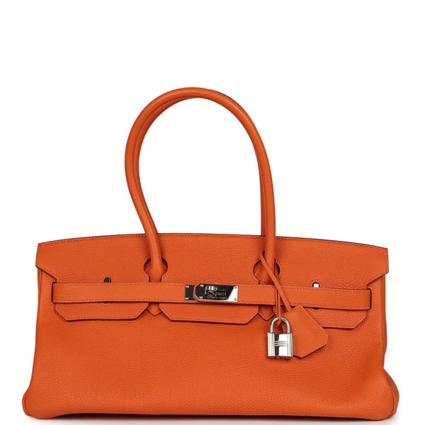 Hermes Vintage Hermes Shoulder Birkin 42 JPG Orange Clemence Gold Hardware