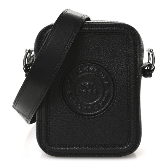 Marc Jacobs Calfskin Signet Stitched Crossbody Bag Black