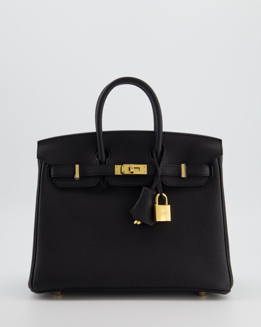 Hermes *RARE* Hermès Birkin 25 Retourne Bag in Noir Togo Leather with Gold Hardware