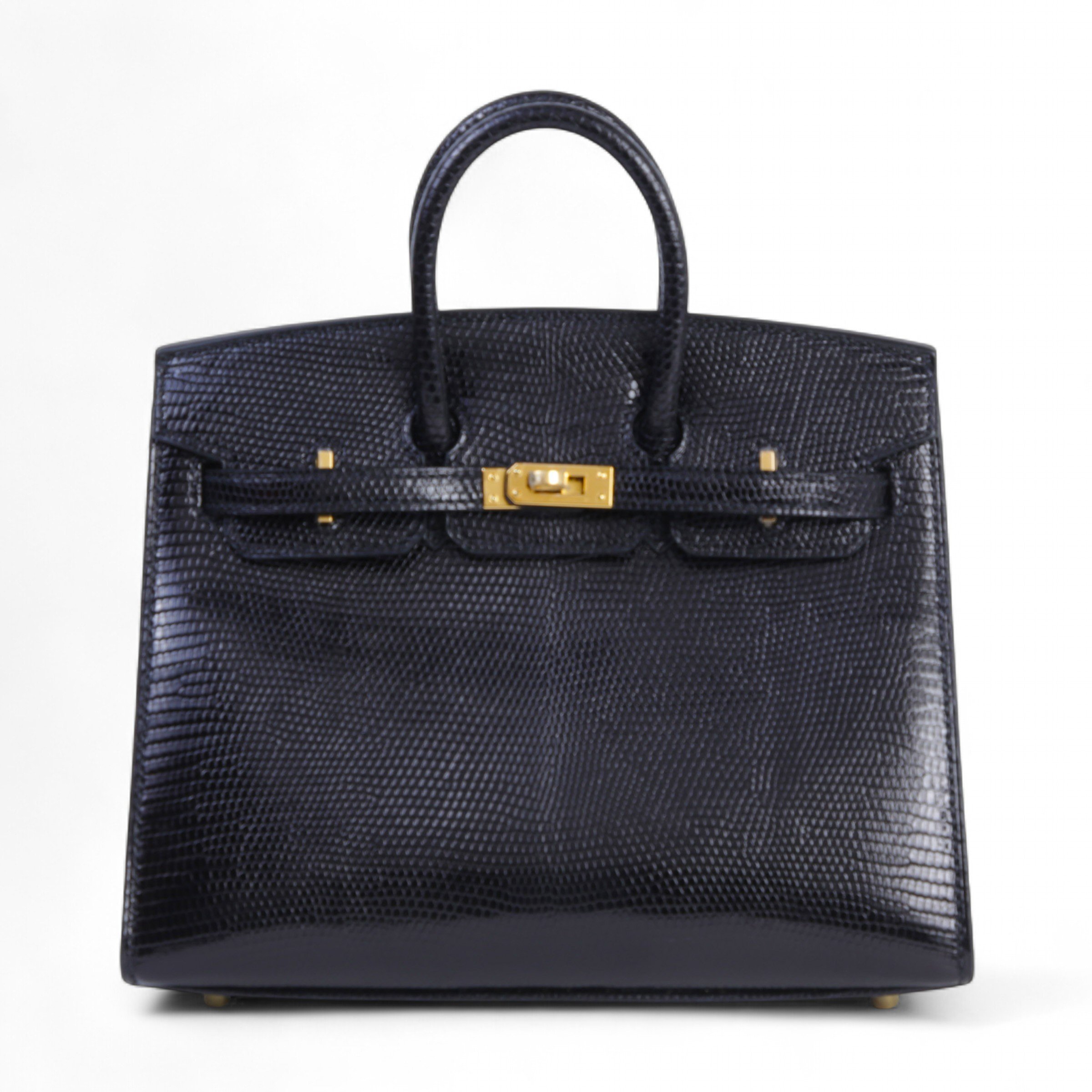 Hermes Unused ( Rank NS ) HERMÈS Birkin 20 Noir (89) Lizard Gold hardware B (2023)