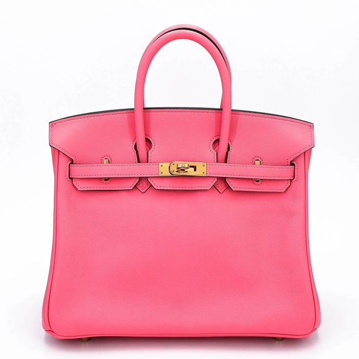 Hermès Birkin 25 en Swift Rose Azalée avec ferrures dorées