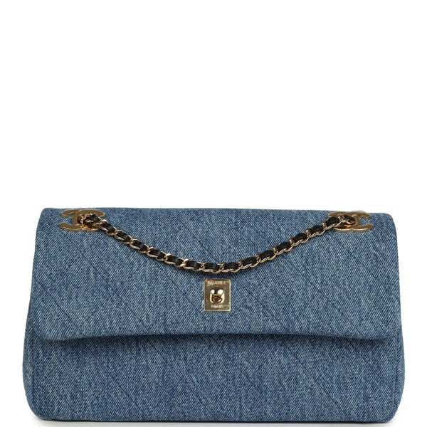 Chanel Medium "Eyes on You" Flap Bag Blue Denim Gold Hardware