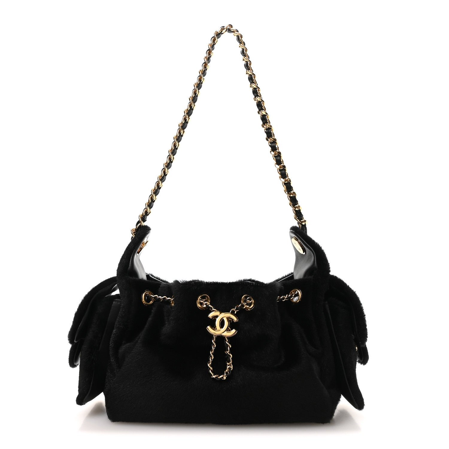 Chanel Pony Hair Mini Chanel 25 Handbag Black