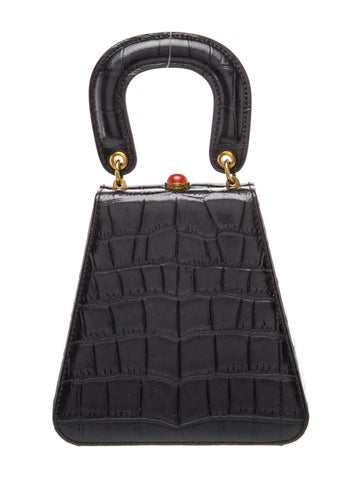 Embossed Leather Top Handle Bag