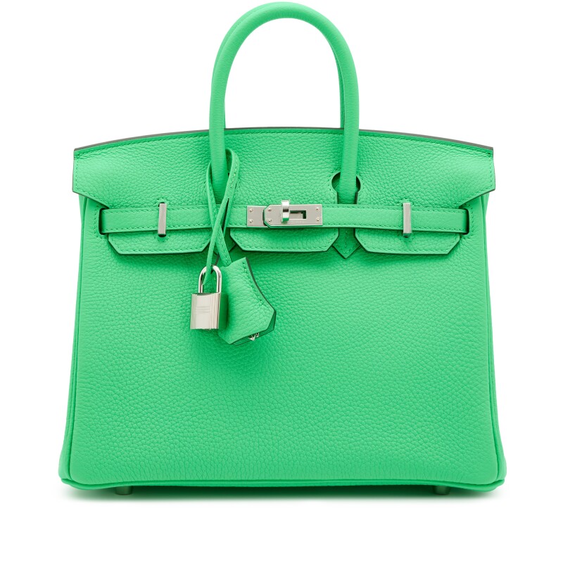 Hermes Vert Comics Togo Birkin 25 Palladium Hardware, 2023