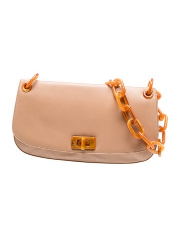 Enameled Metal Triangle Shoulder Bag