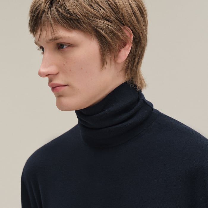Marine "Detail H" Turtleneck Sweater