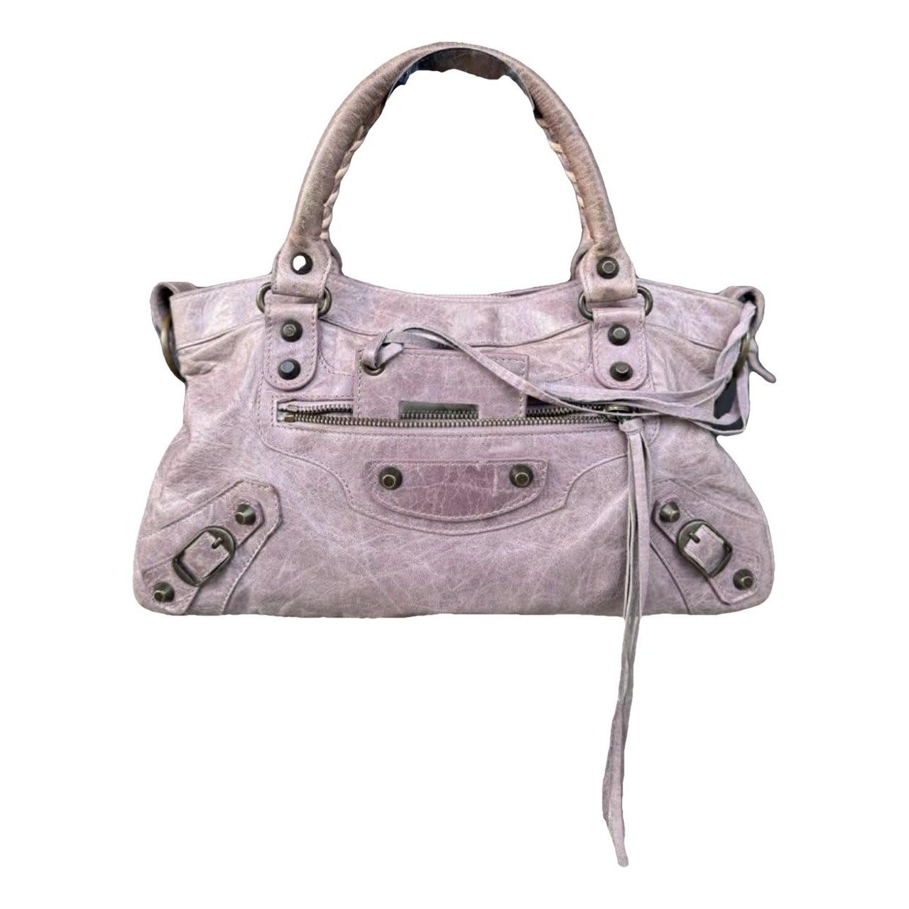 City leather handbag