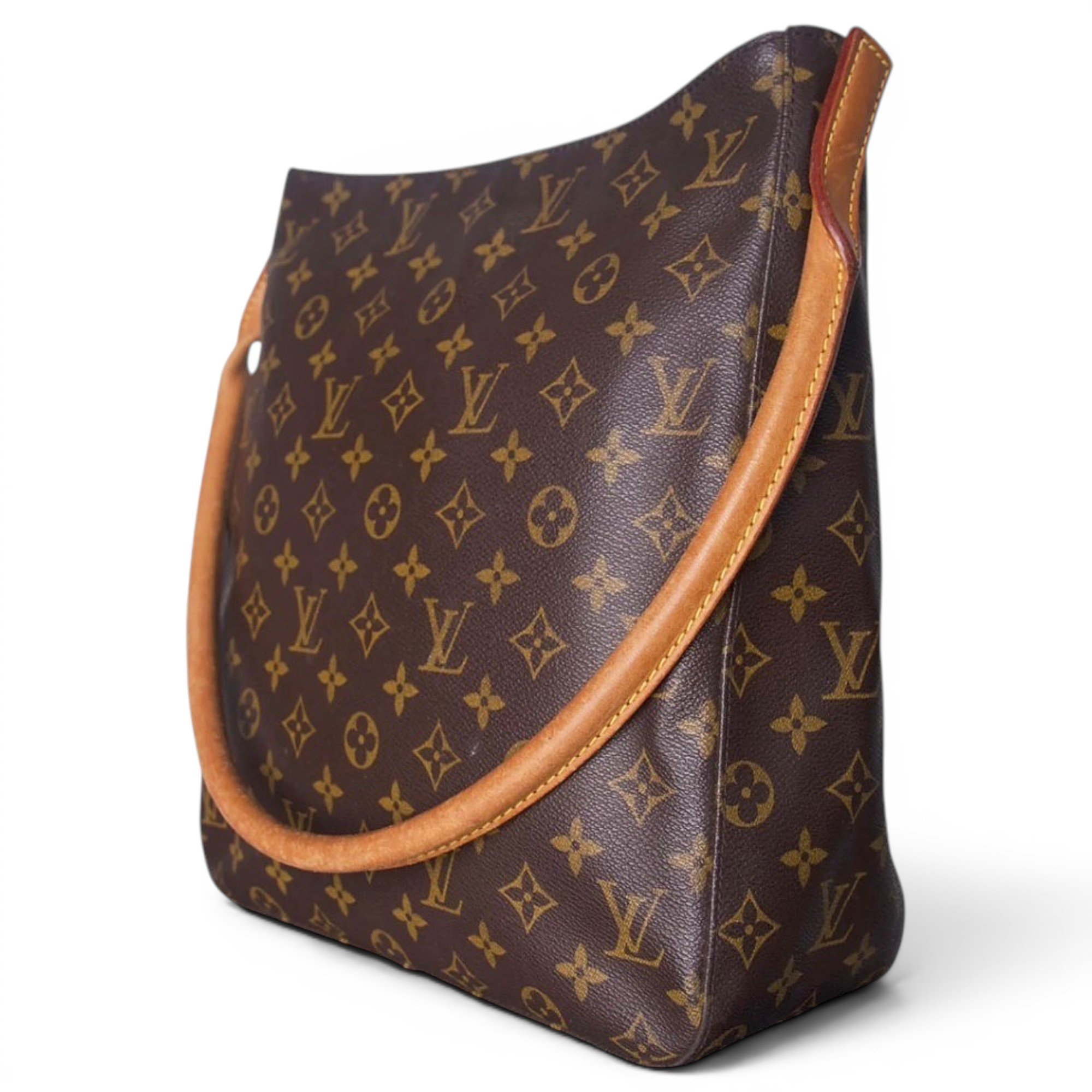 Looping leather handbag
