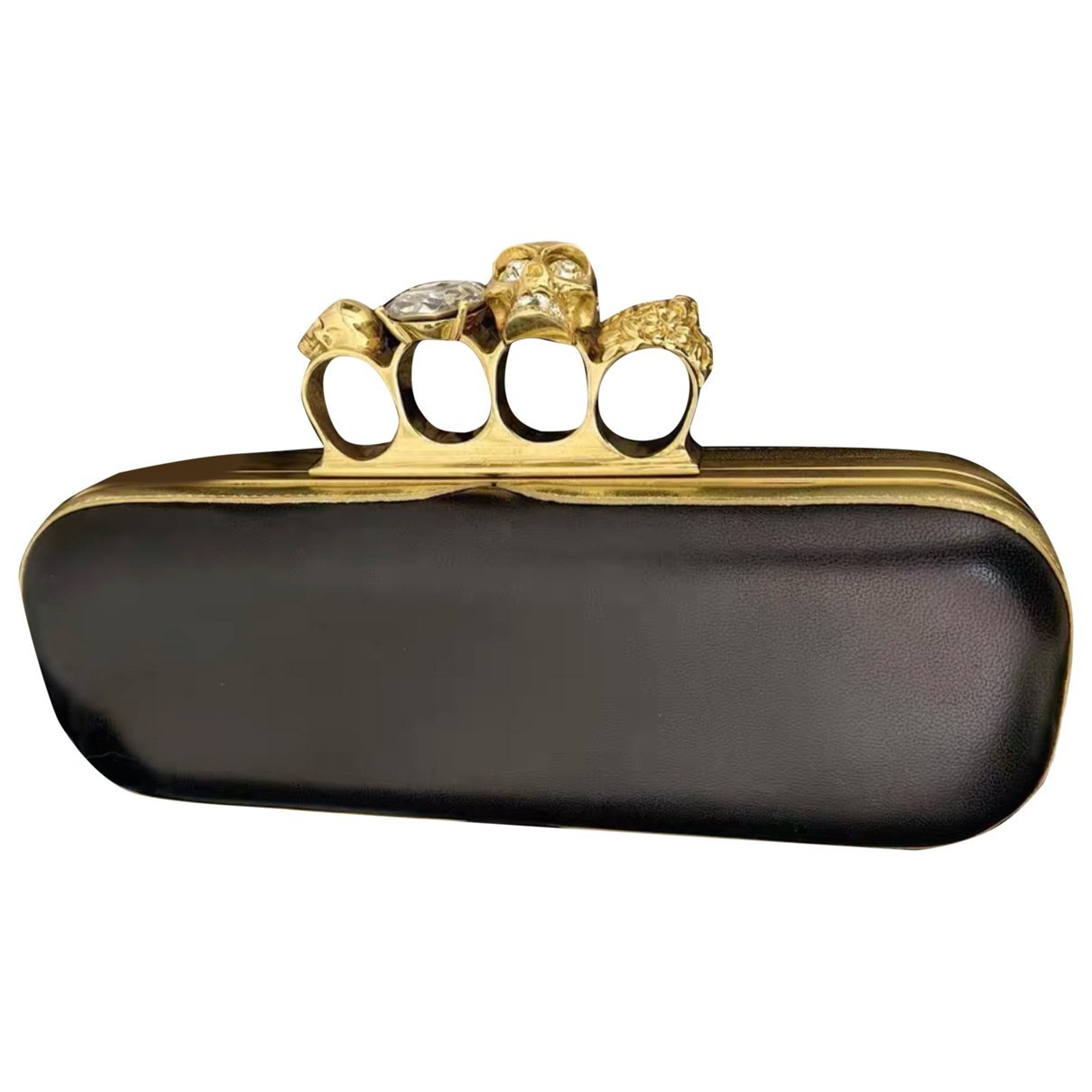 Knuckle leather clutch bag
